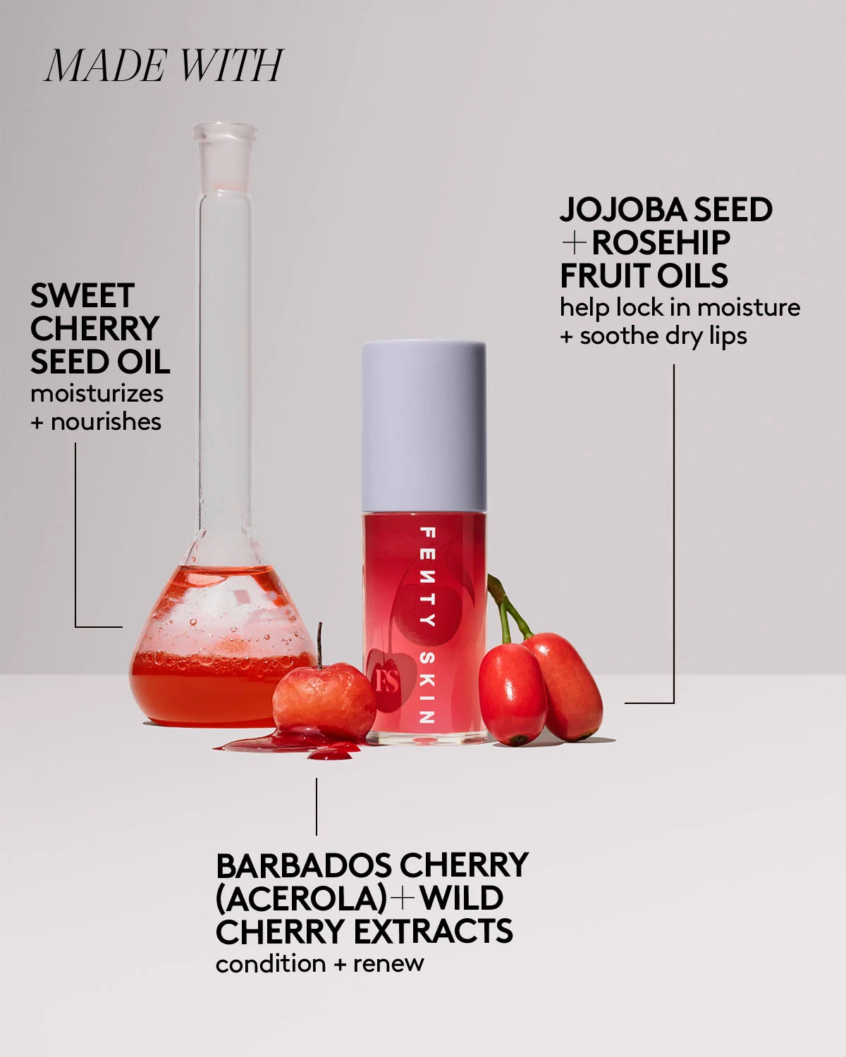 Fenty Treatz Hydrating + Strengthening Lip Oil — Barbados Cherry - Image 5
