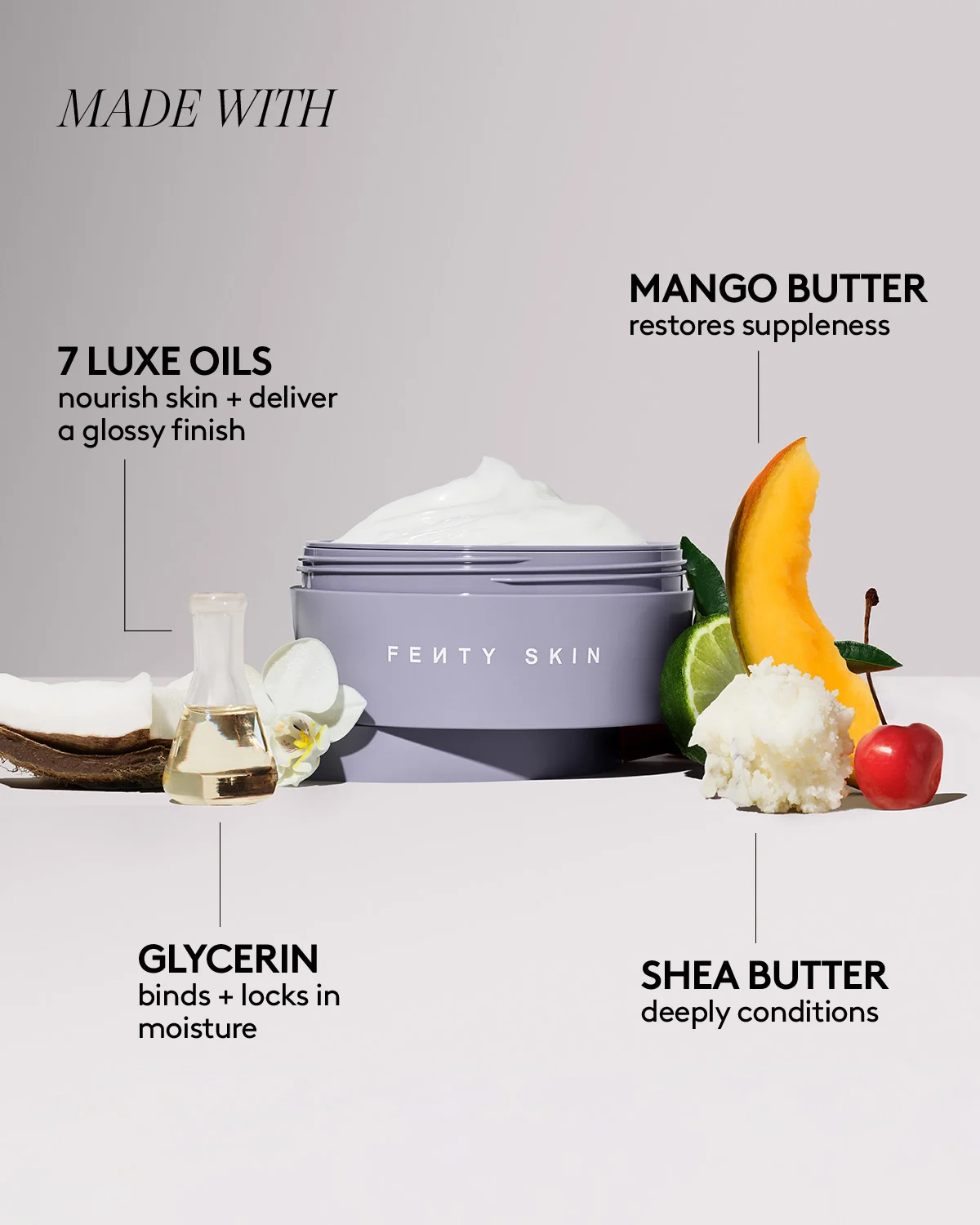 Butta Drop Whipped Oil Body Cream with Tropical Oils + Shea Butter — Fenty Fresh Shimmering - Image 3