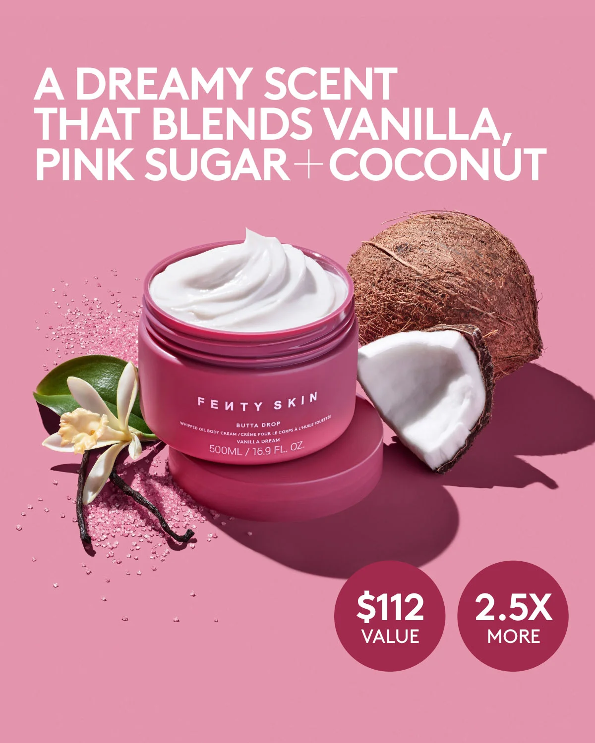 Jumbo Butta Drop Whipped Oil Body Cream with Tropical Oils + Shea Butter — Vanilla Dream - Image 2