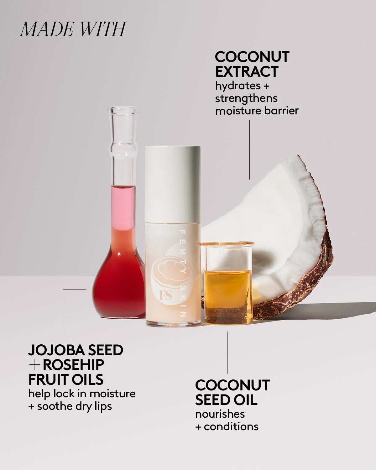 Fenty Treatz Hydrating + Strengthening Lip Oil — Coconut - Image 5